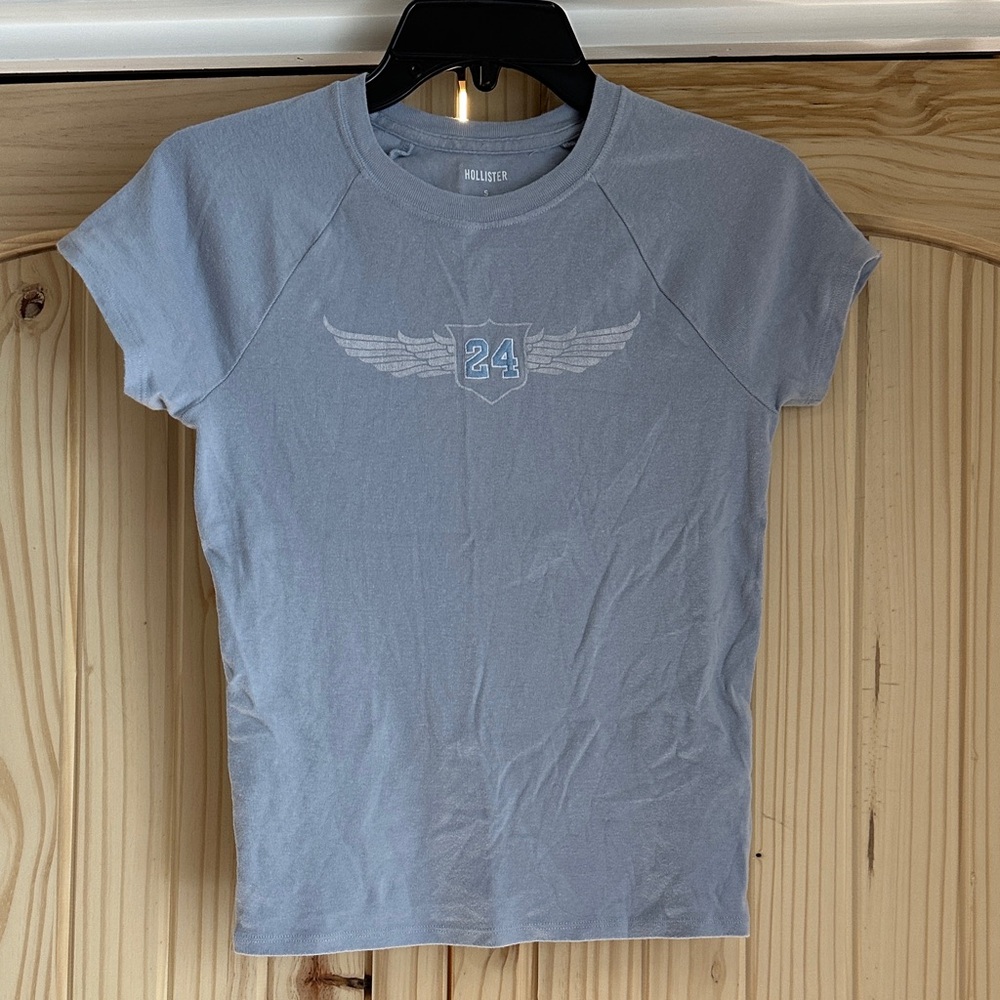 Hollister Light Blue Tee with Winged Emblem